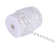 Catena di perline decorative fai da te, perline acriliche trasparenti per decorazioni di matrimoni, feste ed eventi, vassoio per lavabo in pietra ad