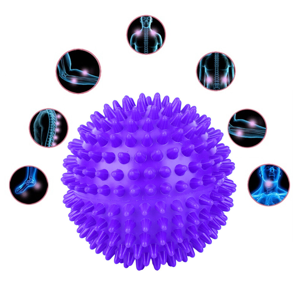 Purple Fitness Massage Roller & Spiky Balls Plastic Body Relax Tool 7.5Cm