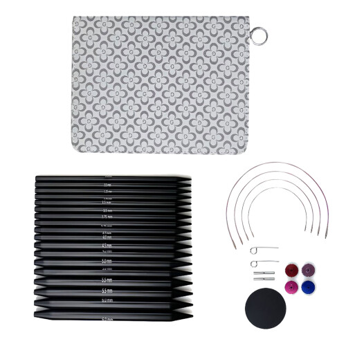 9Pairs Aluminum Interchangeable Circular Knitting Needle Set