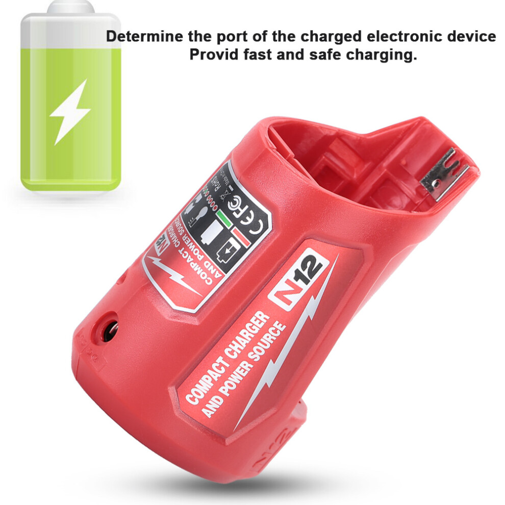 Versatile M12 Battery Charger With Usb Port For Fast Device Charging Red 7651363468063