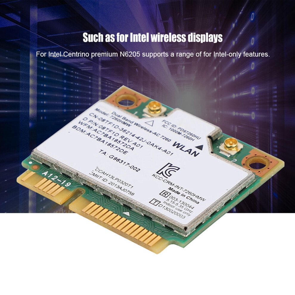 Laptop Network Card 7260Hmw: 867Mbps Dual Band Bluetooth 4.0 4601363466296