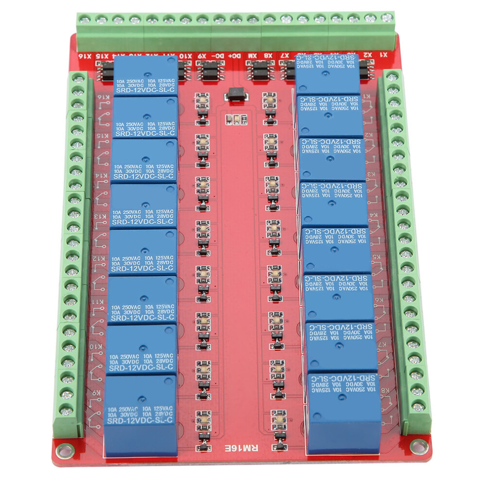 16 Channel Relay Module Dc 12V Interface Board With Optocoupler Isolation 5061363468451