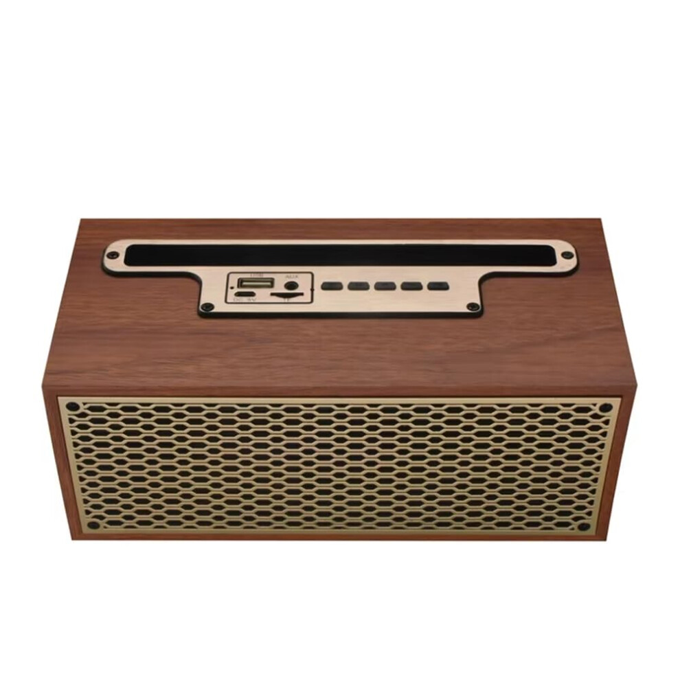 Fm/Am Vintage Wood Bluetooth Speaker Wireless Subwoofer Portable Radio Stereo Phone Stand Grain 9067246008321