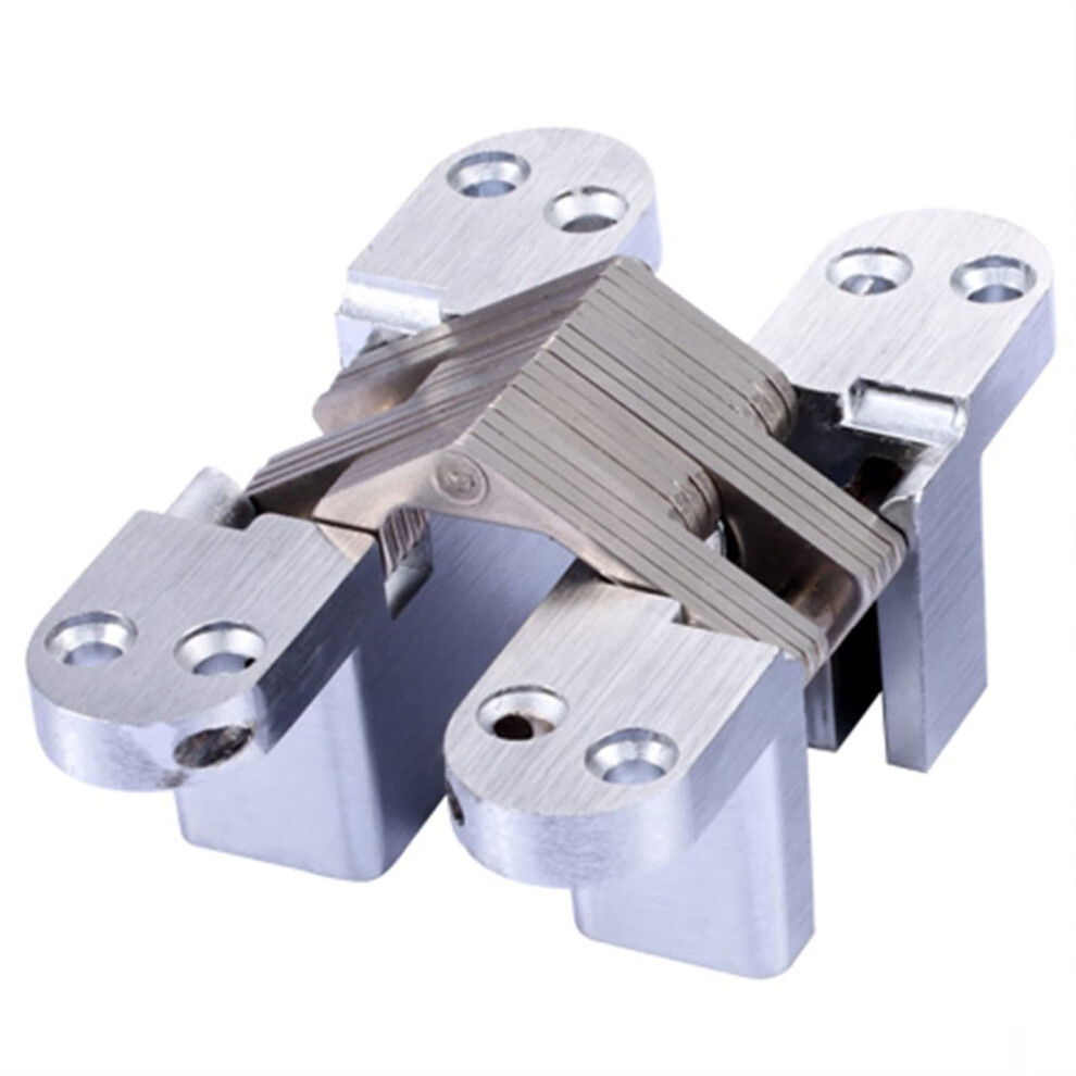 Stainless Steel Hidden Hinges 20Kg 16X70mm Builtin Concealed Cross Door Hinge, Heavyduty Folding For Doors, Silver 9105992318582
