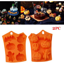 Formă de tăiat tort Halloween, din silicon alimentar antiaderent, cu tematică de Halloween, decorațiuni sezoniere pentru brutărie acasă (3