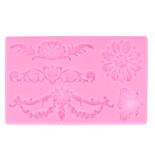 Matrițe de silicon cu model de dantelă, model baroc, model filigran 3D, sculptat la dantelă, matrițe de flori în relief, flexibile, antiaderente