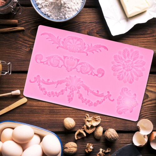 Καλούπια για ζαχαρόπαστα Curlicues Scroll Lace Καλούπια σιλικόνης μπαρόκ στυλ Filigree 2