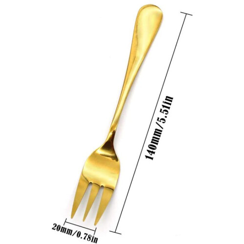 Χρυσό πιρούνι Delight, μήκος 14cm, από ανοξείδωτο ατσάλι με ηλεκτρολυτική επιμετάλλωση 1