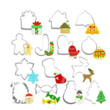 DIY-dekorasjon, Kakeutstikkere i rustfritt stål av matkvalitet, Juletema, Julenissen, Juletre, Snømann, Snøfnugg, Bjelle, Slede, Elg, Giftfri, Rust