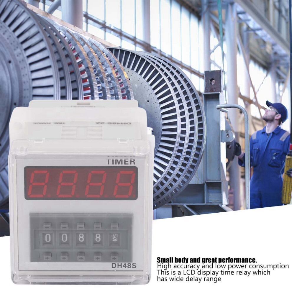 Dh48s-2Z 220Vac Clock Timer Relay Lcd 0.01 Sec To 9999 Hours Delay Device 8441363472035