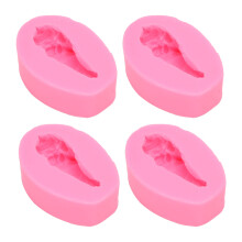 Charmerende Valentinsdag kagedekorationssæt, silikoneforme til Sexy Lips Kiss-kollektion, slikværktøjer af polymerler, giftfri og lugtfri, 4 stk.,