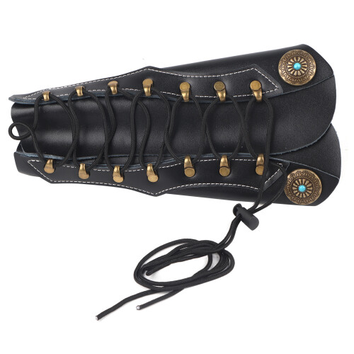 Artificial Leather Archery Arm Protector Guard Straps 26cm Black 1