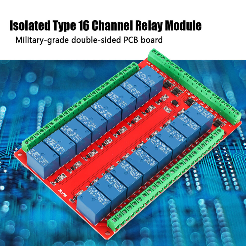 High/Low Trigger Relay Module Dc 5V 16-Channel With Optocoupler 8701363473365