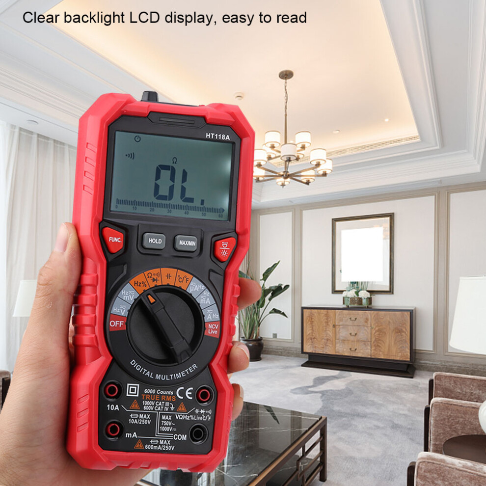Compact Ht118a Handheld Multimeter With Flashlight Capacitance & Frequency 8251363472818
