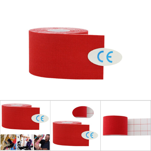 5cm x 5m Baumwoll-Muskelband Rot 2