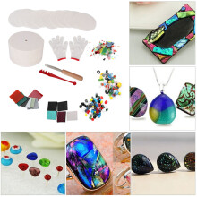 Set of 10 Fusing Glass Kilns Microwave Kiln DIY Jewelry Tools Crafts Kit (S)