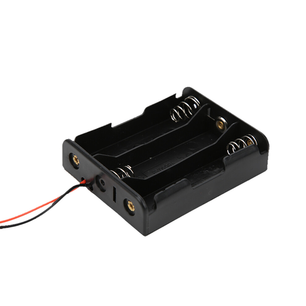 5 Pcs 18650 Battery Cases 3-Slot Black Battery Holders With Lead Wires 4901363474575