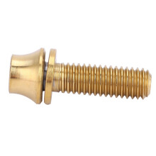 Bike Bottle Cage Screw Titanium Alloy M5x12/16mm with Washer Gold Strong