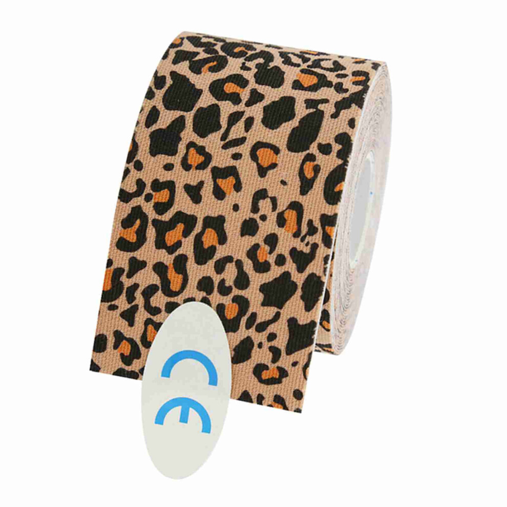 Elastic Adhesive Sport Tape for Muscle Strain Injury Leopard Print 1.5cm x 5m