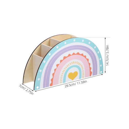 regenbogenförmiger holz-stiftehalter schreibtischorganizer 1