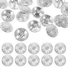 30Stk 23mm Metallschnalle Durchbruchknopf Für Diy Silber