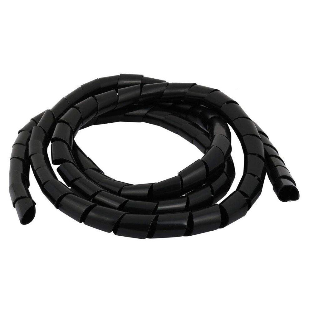 Flexible Spiral Tube Cable Wire Wrap Black 18Mm Diameter 2M Length Model A4939 Cable Management Sleeve 9105992319411