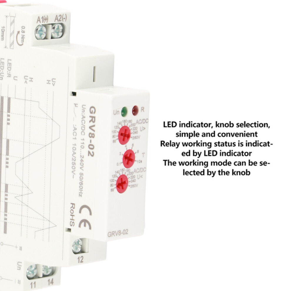 Grv8-02 Single Phase Voltage Control Monitoring Relay Over Voltage Protection 4011363466279