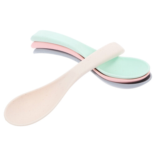4Pcs Lightweight Straw Spoons Reusable Microwave Dishwasher Safe 1