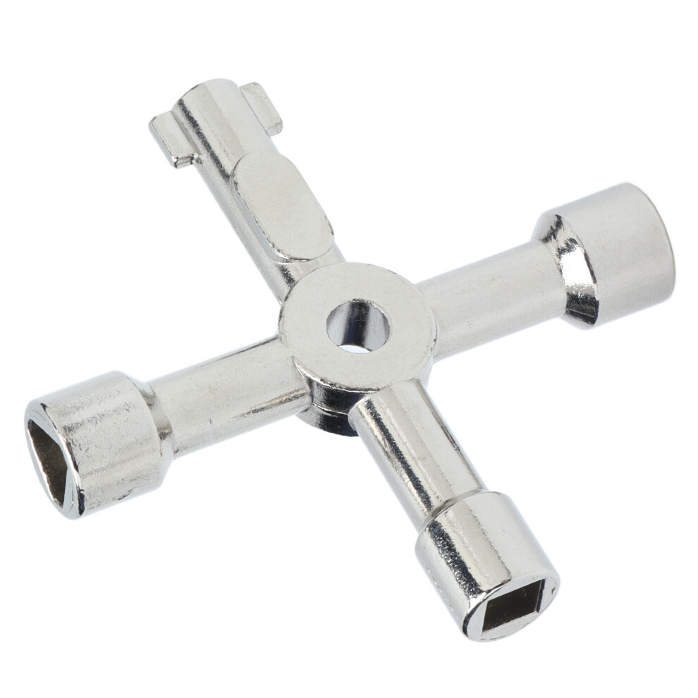 Sturdy Zinc Alloy Cross Wrench 4 In 1 For Elevator & Cabinet Use 6911363476101