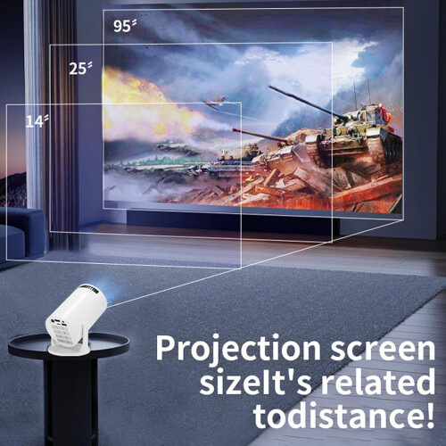 Portable Projector 1080P 180Degree Rotatable Arm Design 2.4G Wireless 4K Decoding Processor 2