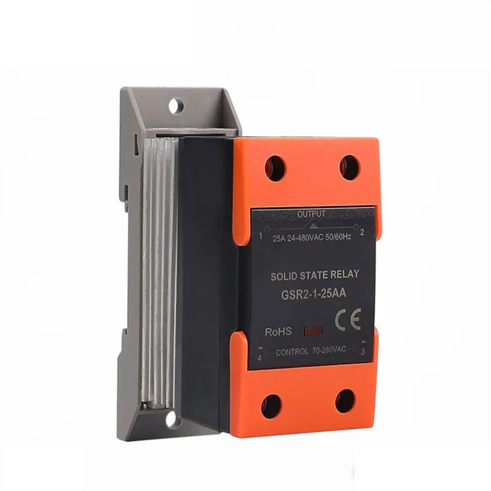 Ac Solid State Relay With Heat Sink Din Rail 1Pcs 10A 25A 40A 60A 80A 100A 120A Singlephase Ssr 9105992320165