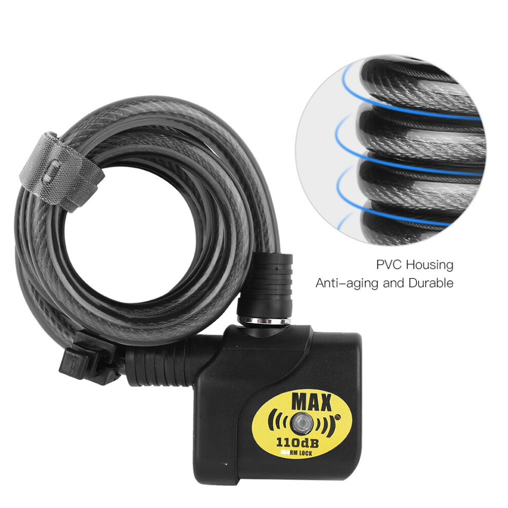 110Db Alarm Bike Lock Chain 1.2M Anti-Theft Black For Bike & Motors 9491363478949
