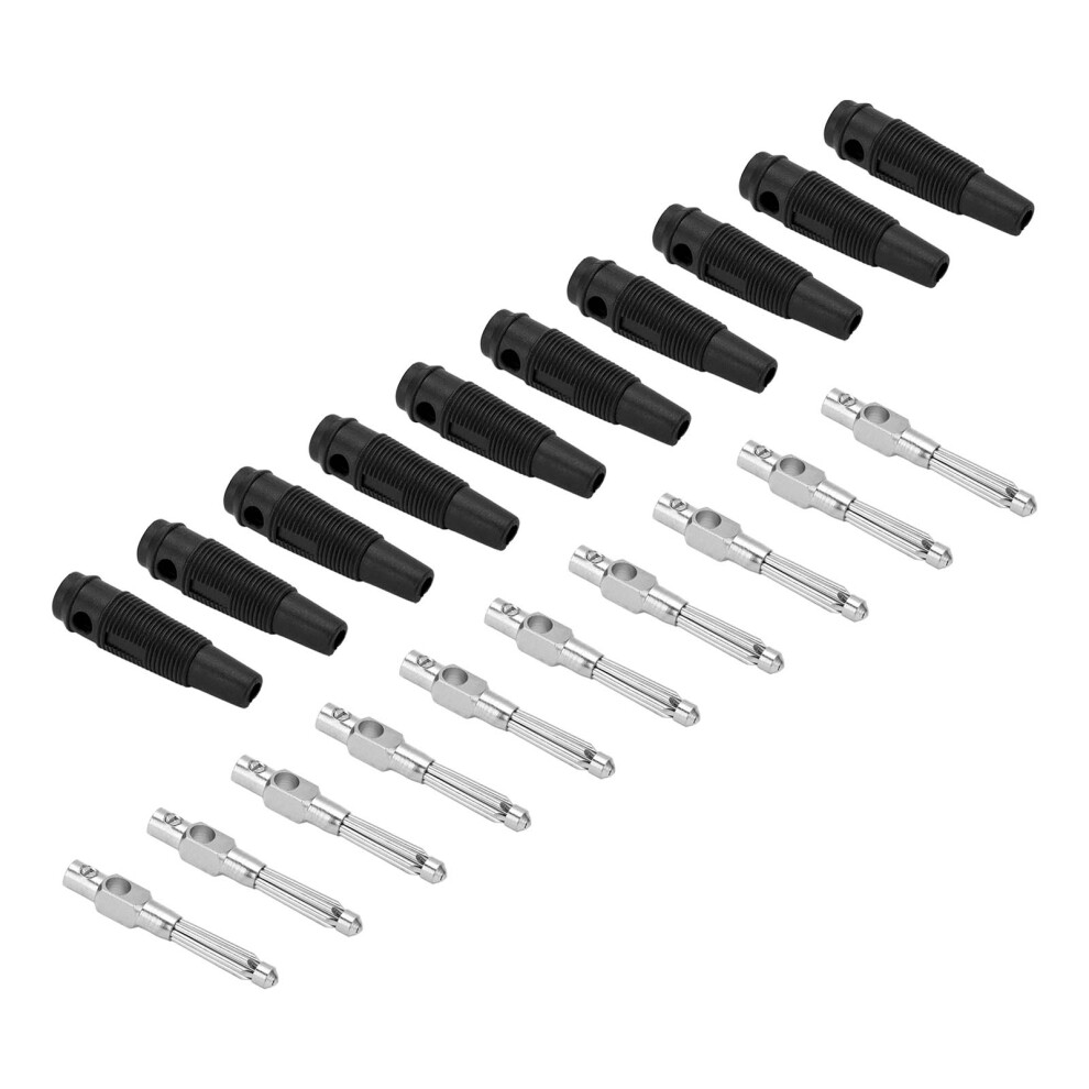 10Pcs 4Mm Copper 7Pin Banana Plugs 1000V 32A Stackable Black 9411363480070