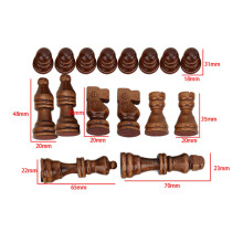 32PCS Wooden Chess Game Set Wooden Pieces Only Perfect for Gift & Fun;