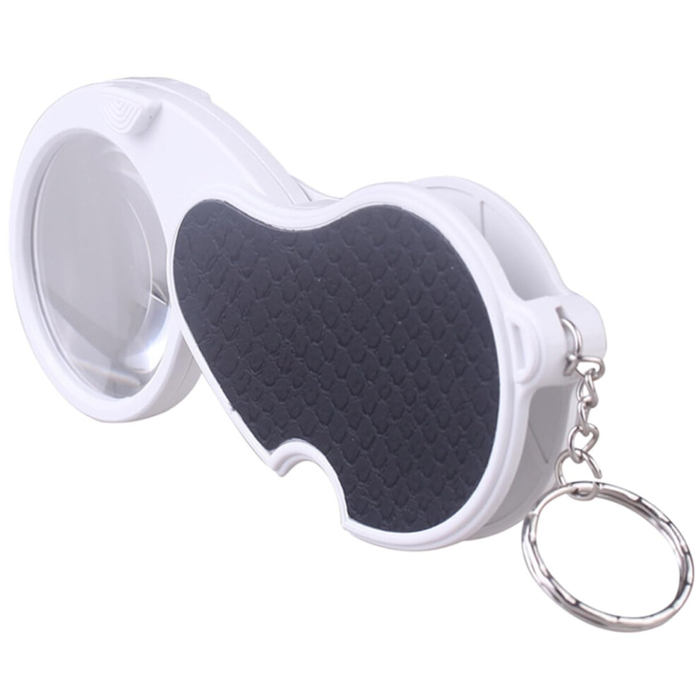 Light Portable Folding Magnifying Glass With Led Keychain Magnifier For Reading Coins Jewelry Stamps Weight Loupe