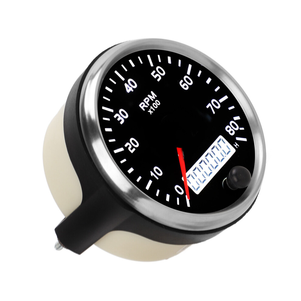 85Mm Lcd Car Truck Boat Tachometer 0-8000Rpm 9-32V Or White/Yellow 6911363479485