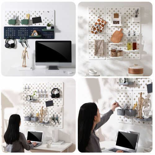 Reconfigurable Pegboard Shelf System Moisture-Light Green L 2