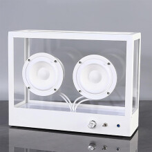 Transparent Cassette Bluetooth Speaker  Portable White Office Desktop, Bluetooth/USB/AUX Playback, Acoustic Chamber