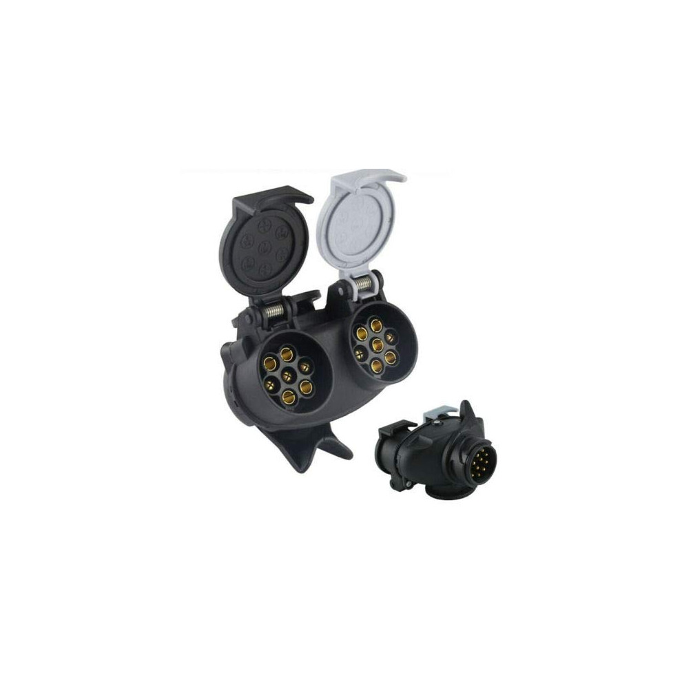 12V Waterproof Caravan Converter 13 Pin Plug To 12N 12S 7 Pin Sockets Trailer Towing Adapter 9067246011093