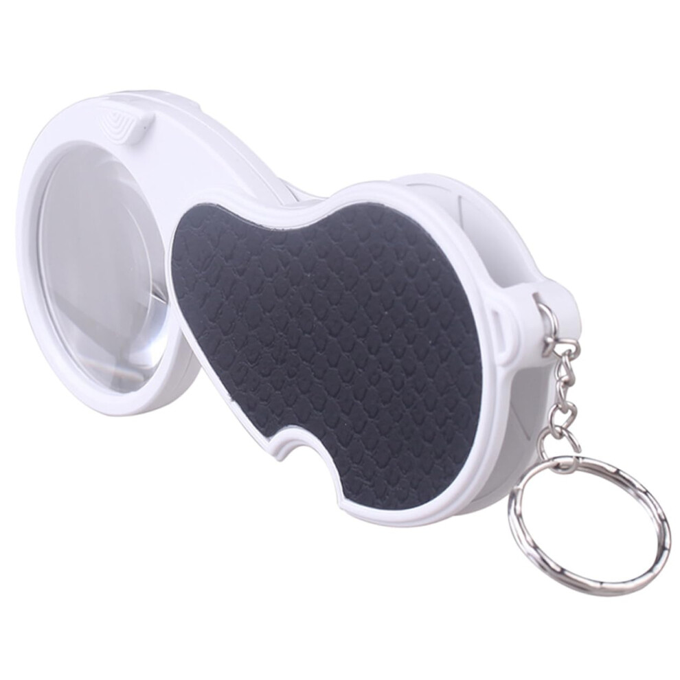Light Portable Folding Magnifier With Led Pocket Keychain Loupe For Reading Coins Jewelry