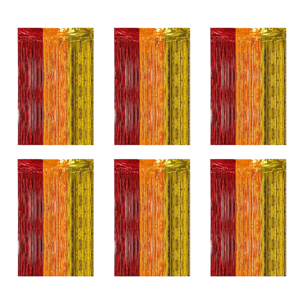 6Pcs Colorful Foils Fringes Tinsel Curtains-Redorangeyellow-image-OPC-PN6JHMG-NEW
