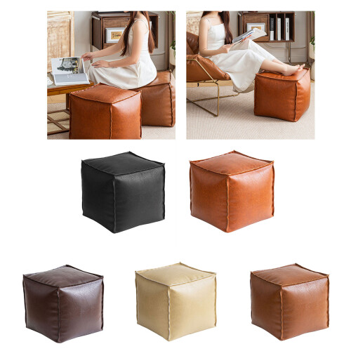 Multifunctional PU Leather Storage Ottoman With Removable-Black 2