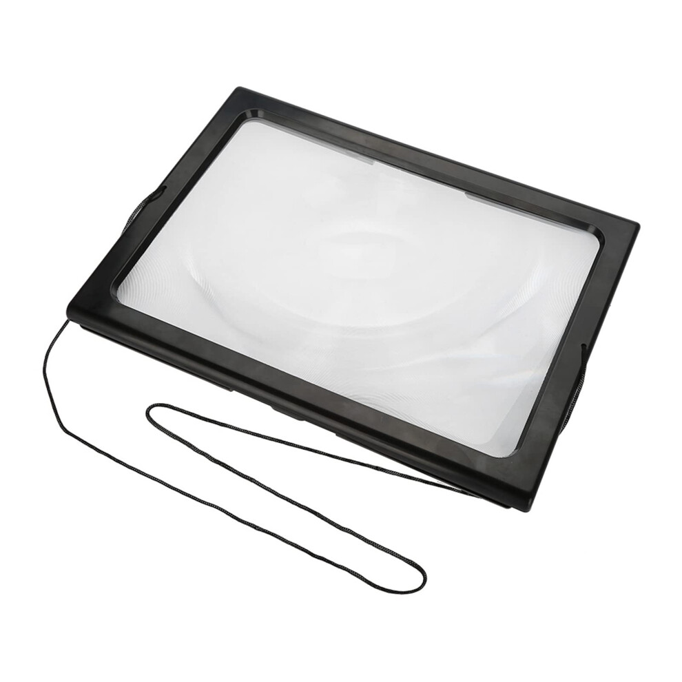 Foldable Ultrathin A4 Full Page Magnifying Glass With 3X Magnifier, 4 LED Lights For Reading