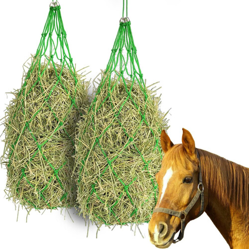 2pcs Horse Hays Net Mesh Pattern Regulates Eating Speed-Green 2