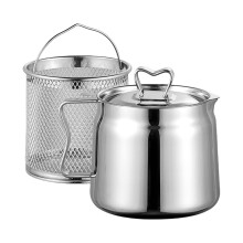 High Capacity Oil Strainer Pot With Removable Basket And-1500ML