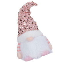 Dwergpop met lichtornament, pluche vakantiedecoratie voor-Roze