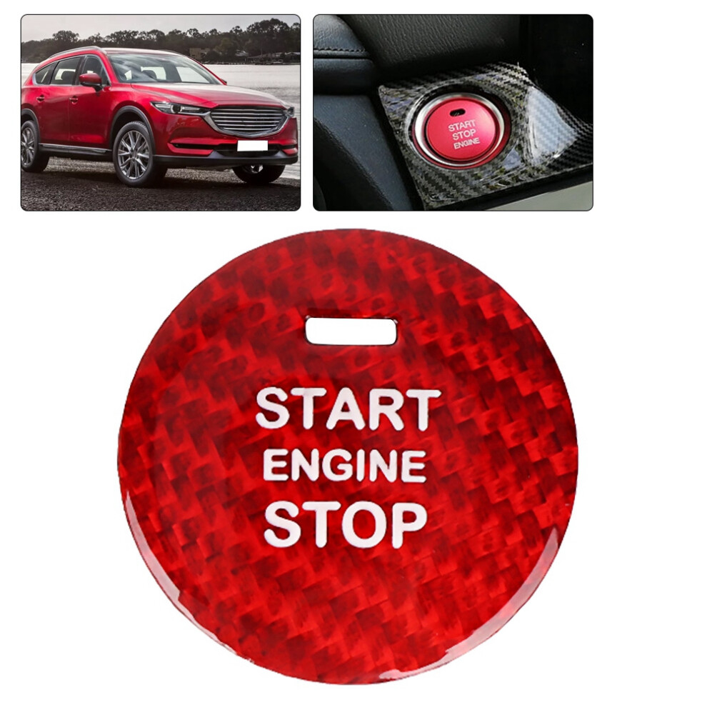 Carbon Fiber Ignition Start Button Cover For Mazda Cx-8,3,5,Mx-5 In Or Red/Black 7891363485527