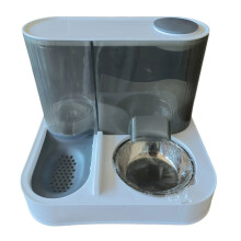 Cats Dog Feeding Station Automatic Water Fountains-Gray