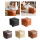 Sturdy PU Leather Storage Pouf Organizers Seat for-Deep coffee 3