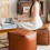 Sturdy PU Leather Storage Pouf Organizers Seat for-Deep coffee 7